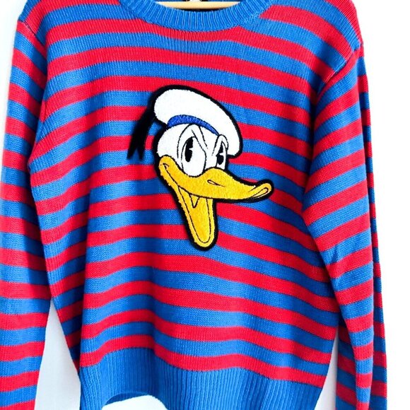 Donald Duck X Forever 21 Striped Colourful Sweater L - Picture 2 of 4
